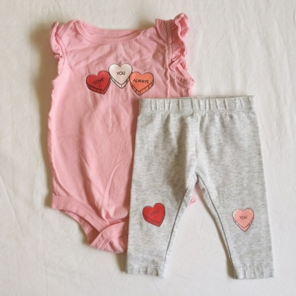 george valentines day matching outfit set 3-6 months baby girl